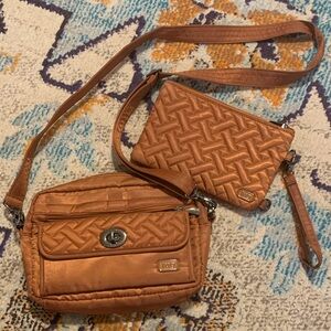Lug Women's Brown Switch/Peakaboo Quilted Crossbody Bag Set